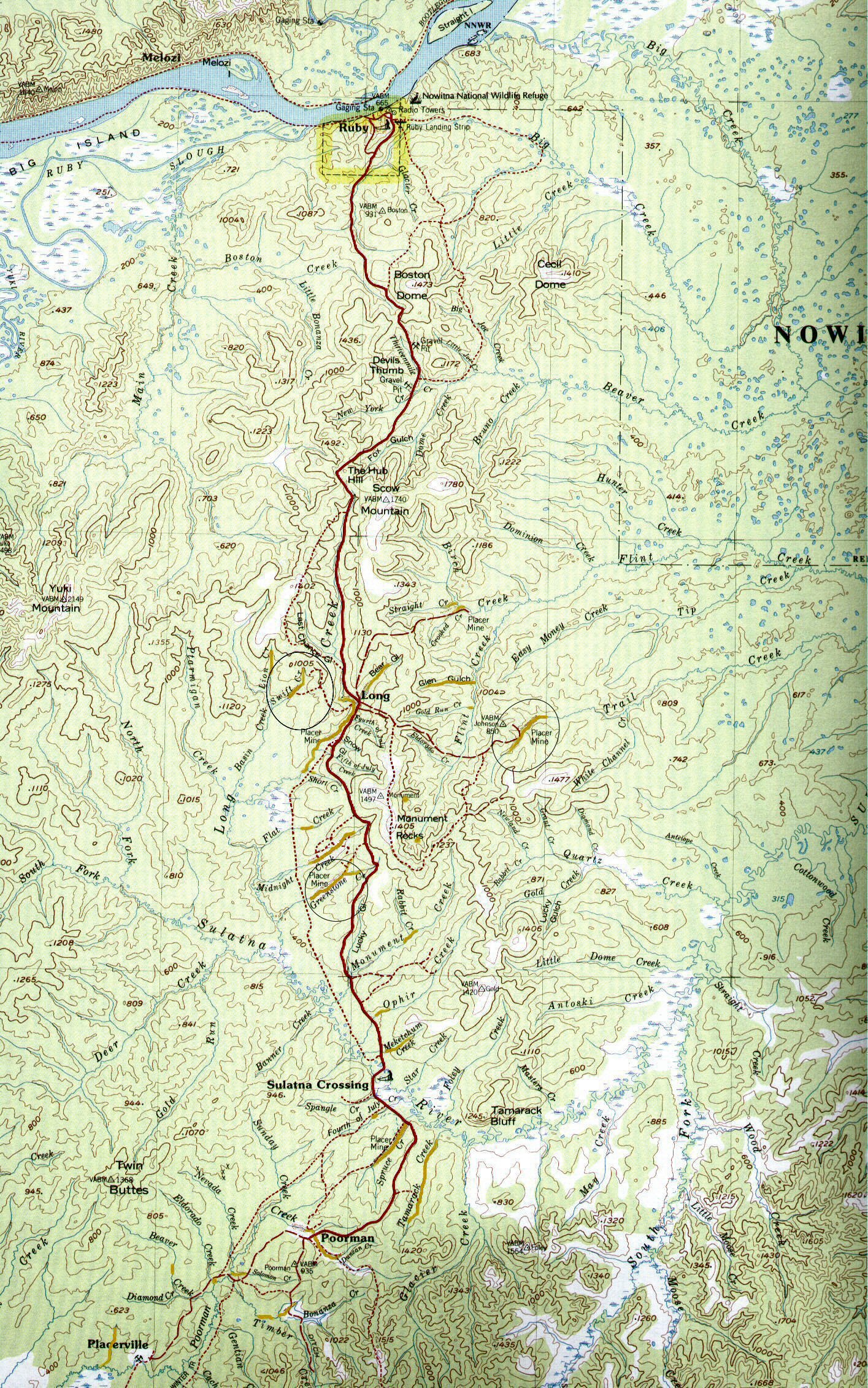 USGS map of the Ruby, Long  Poorman area.